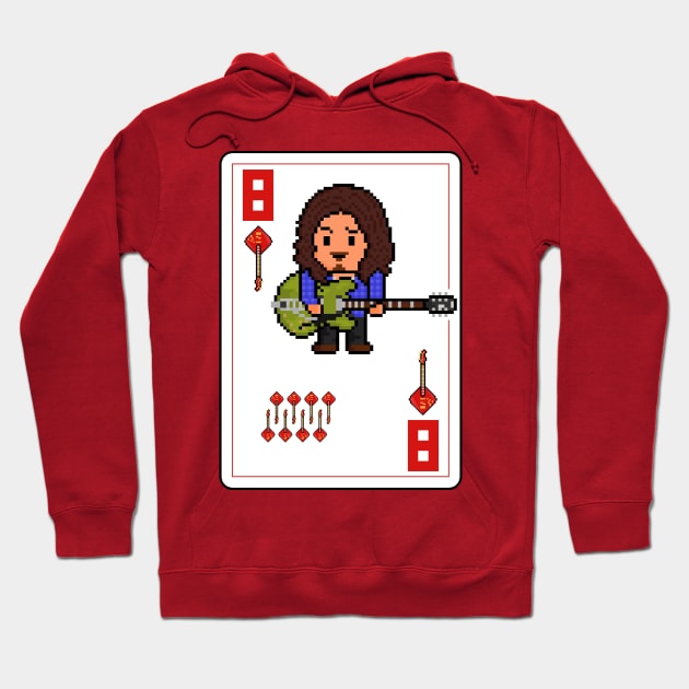 Pixelrockstars Eight of Diamonds Playing Card Hoodie by gkillerb
